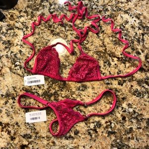 Spirit Lace Tri Top and Triangle Bikini Bottom NWT